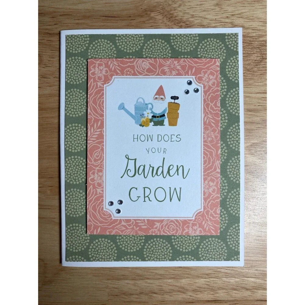 Handmade Spring Greeting Card A2 Floral Card Blank Inside w/ Envelope